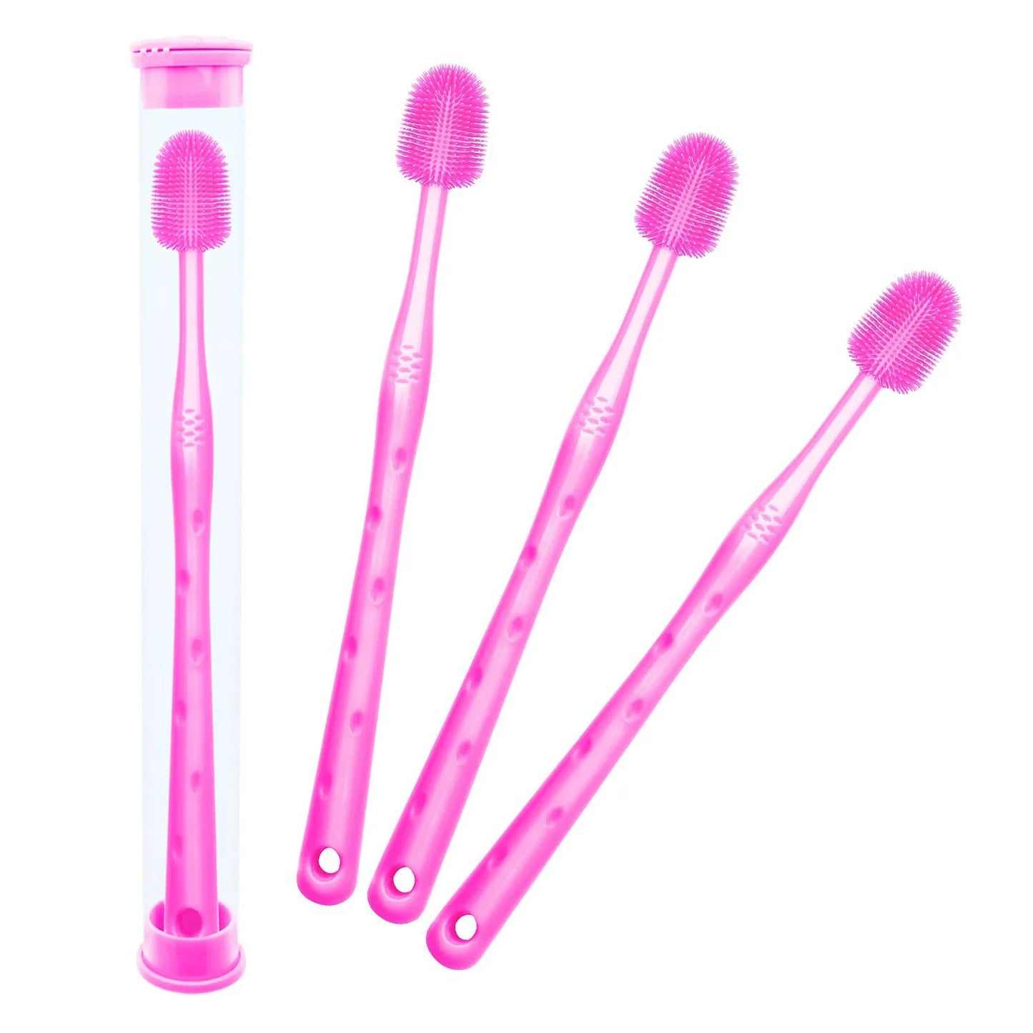 Brosse a dent chien 3 rose