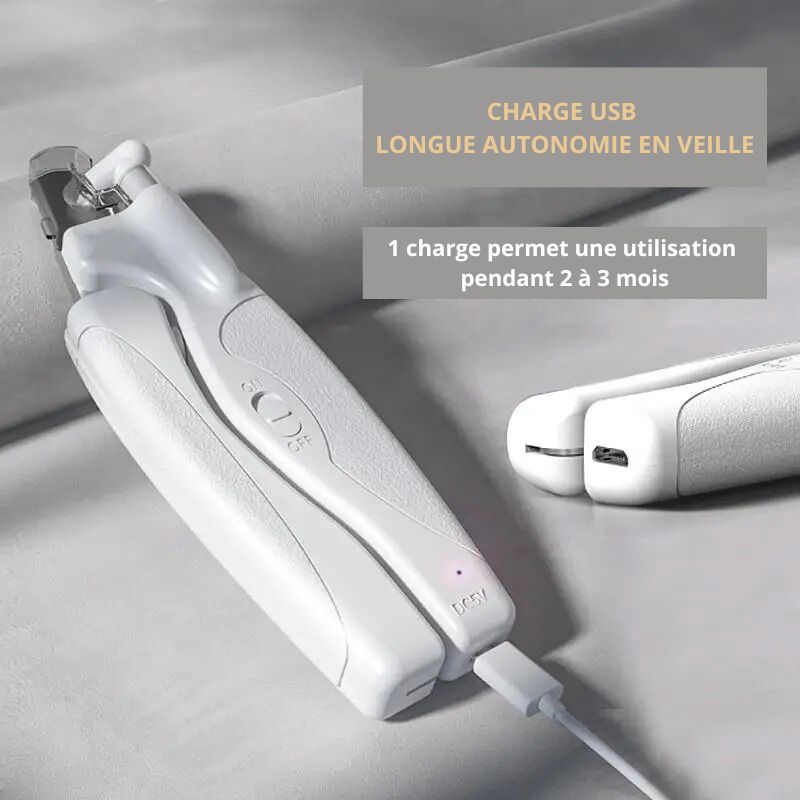 Coupe griffe chien charge usb