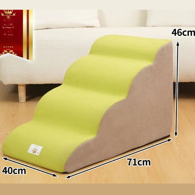 Escalier pour chien jaune 4 marches