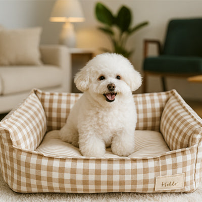Lit pour chien abricot