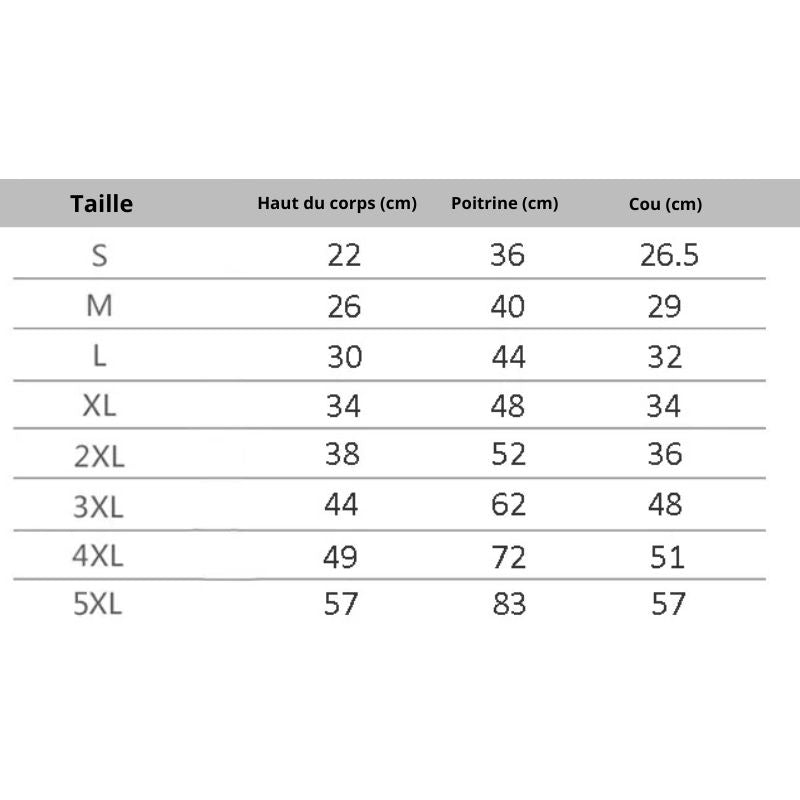 Manteau pour chien taille produit