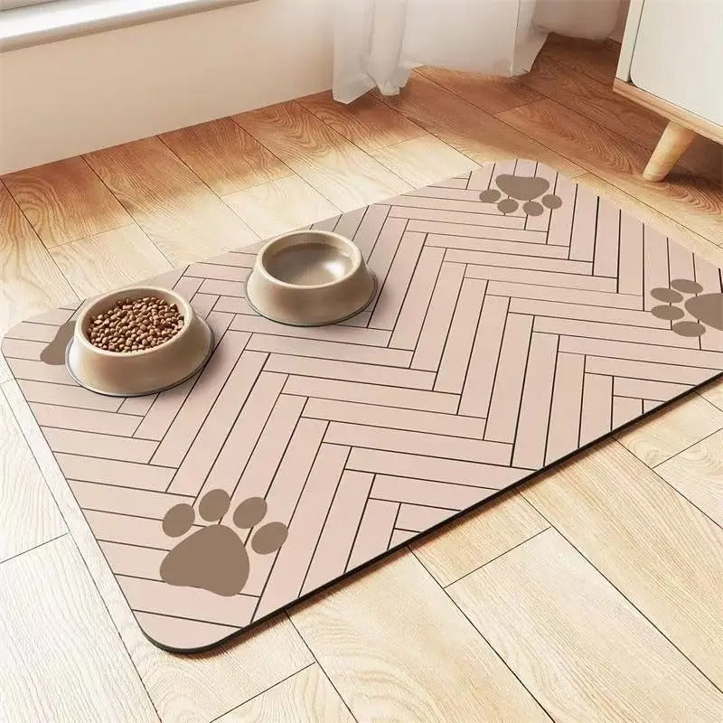 Tapis gamelle chien rose