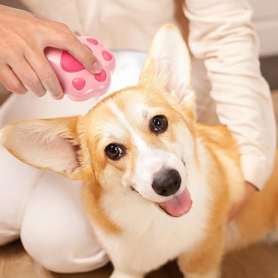 Brosse chien rose mignon