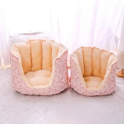 Canapé-pour-chien-rose confortable