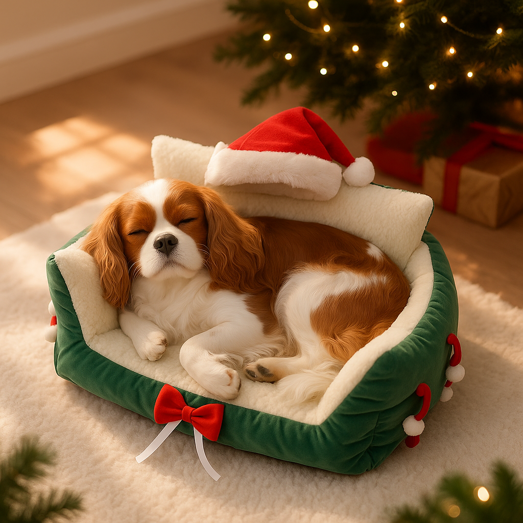 Canapé pour chien vert doux