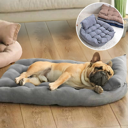 Coussin chien gris doux confortable