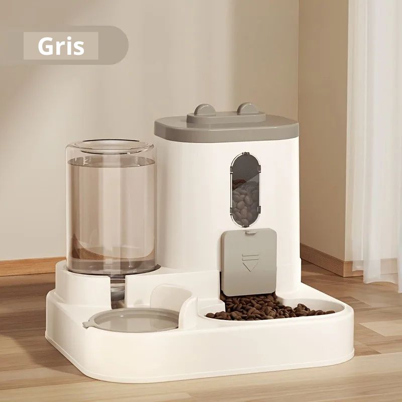 Distributeur croquette chien gris facile