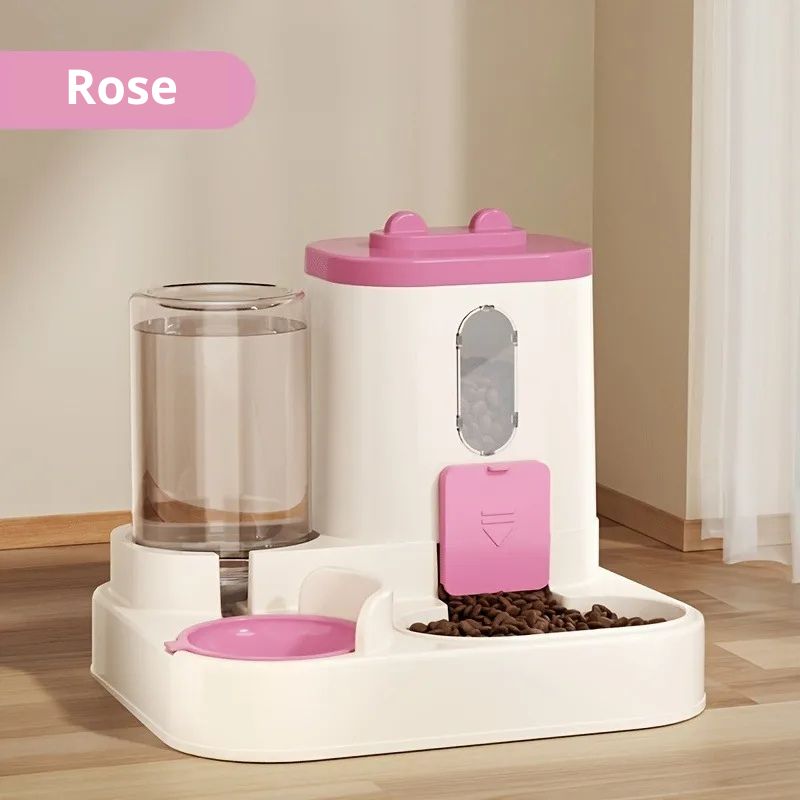 Distributeur croquette chien rose facile