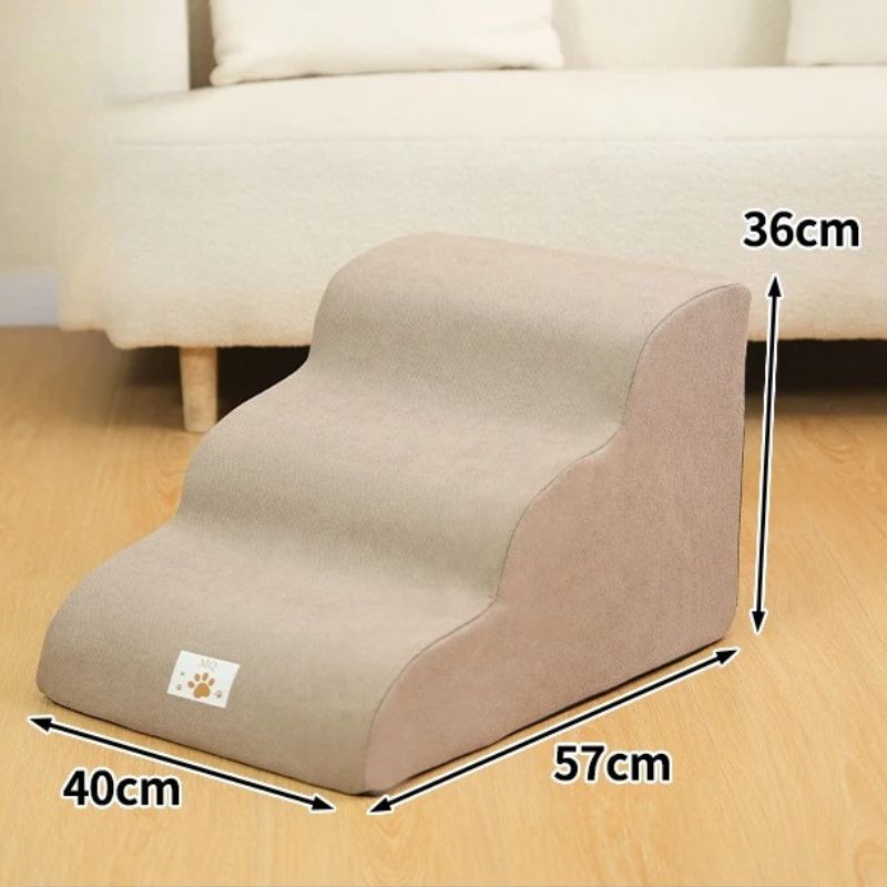 Escalier pour chien beige 3 marches