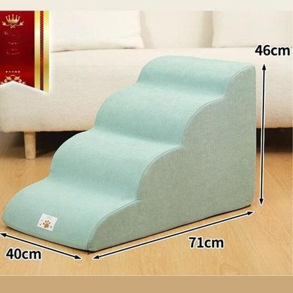 Escalier pour chien bleu 4 marches facile