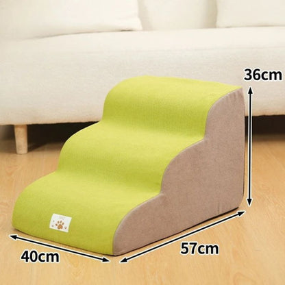 Escalier pour chien jaune 3 marches