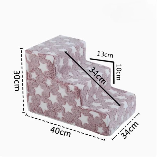 Escalier pour chien rose 3 marches s