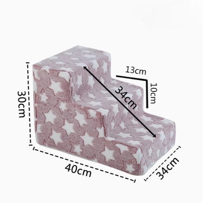 Escalier pour chien rose 3 marches s