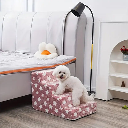 Escalier pour chien rose