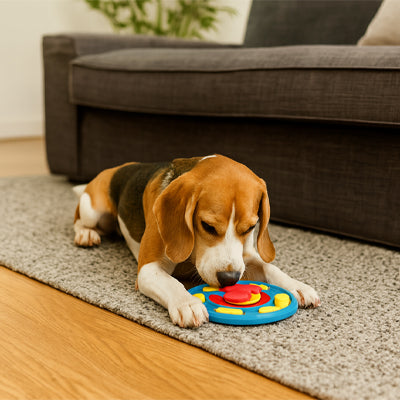 Gamelle anti glouton Chien bleu intérieur