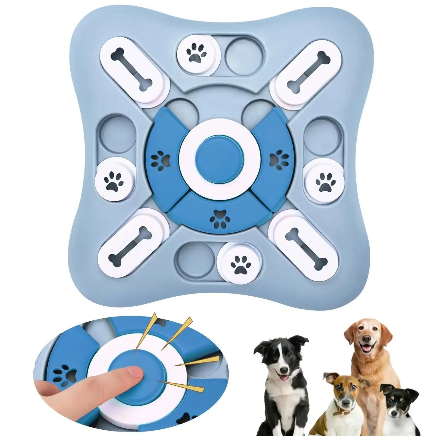 Gamelle anti glouton Chien bleu foncé