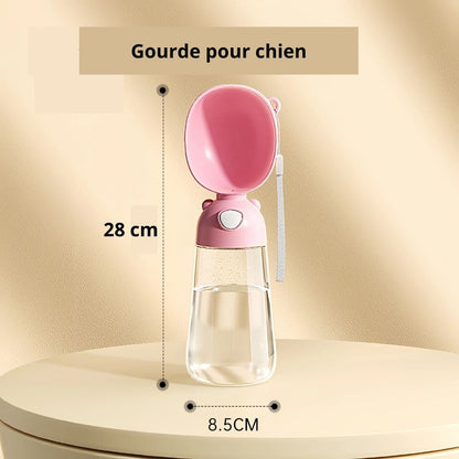 Gourde pour chien rose eau