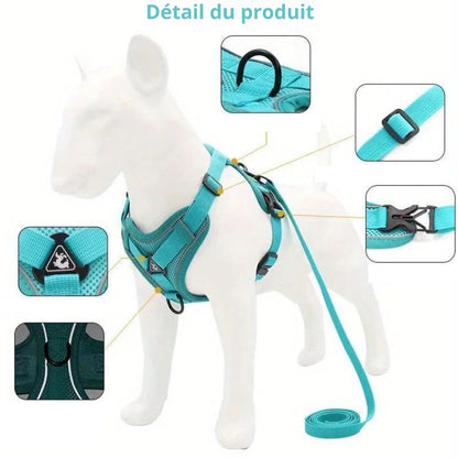 Harnais pour chien solide réfléchissant