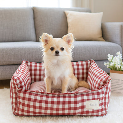 Lit pour chien rouge