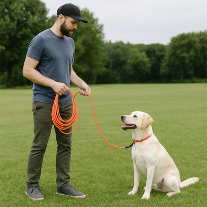 Longe pour chien orange pratique