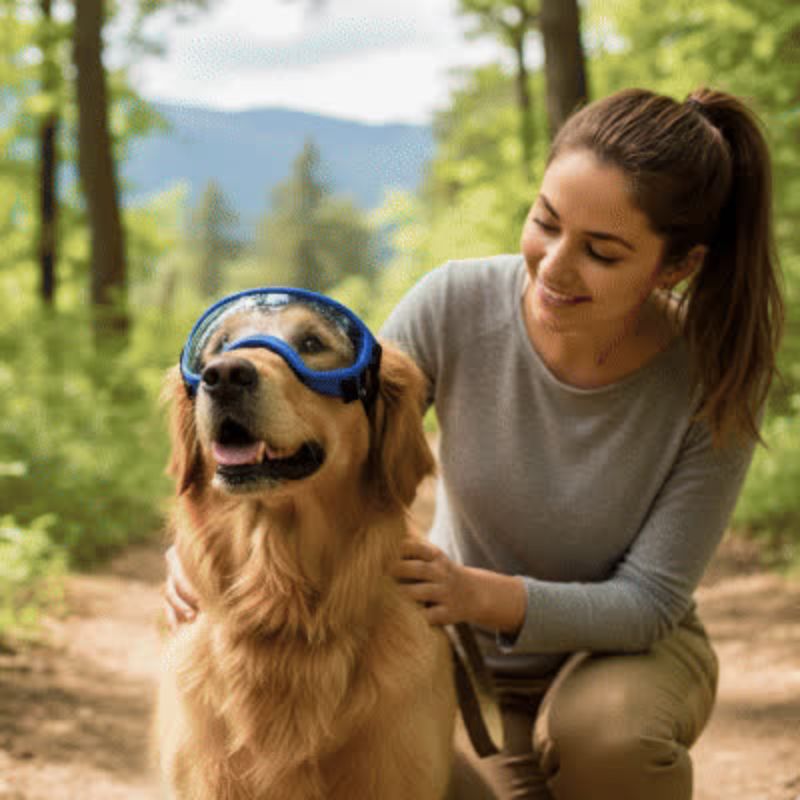 Lunette pour chien bleu solide