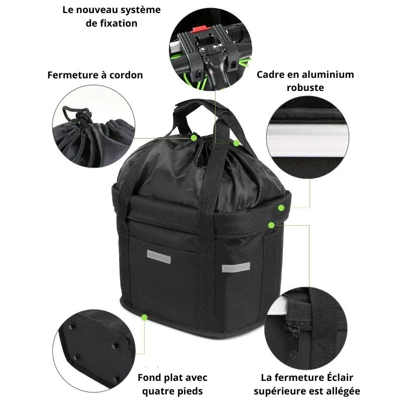 Panier velo chien système