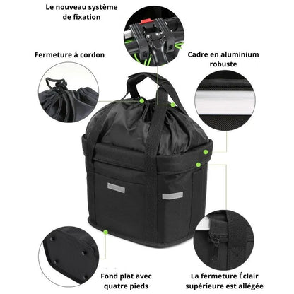 Panier velo chien système