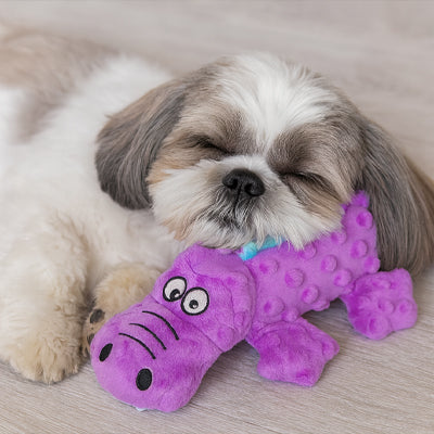 Peluche chien violet