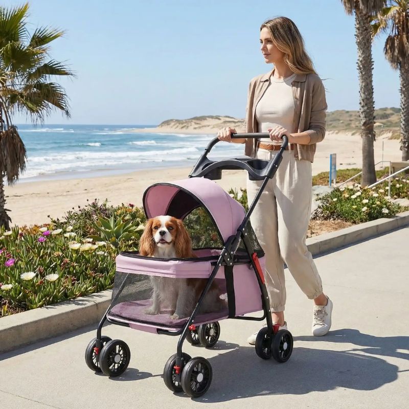 poussette pour chien rose confortale