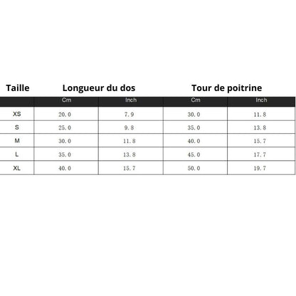 Pull pour chien taille produit