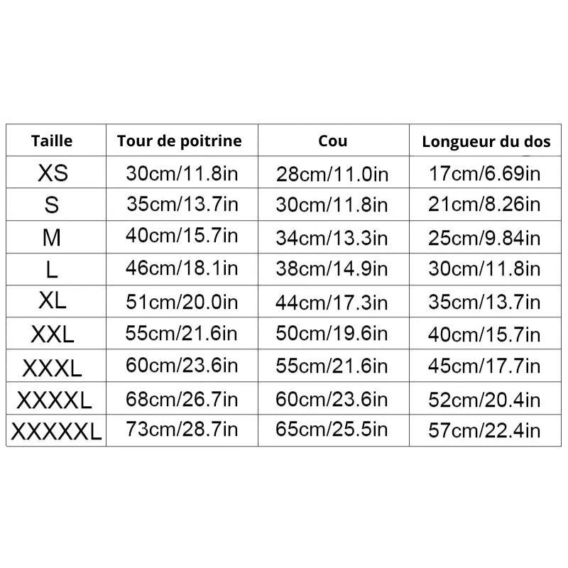 Pull pour chien taille