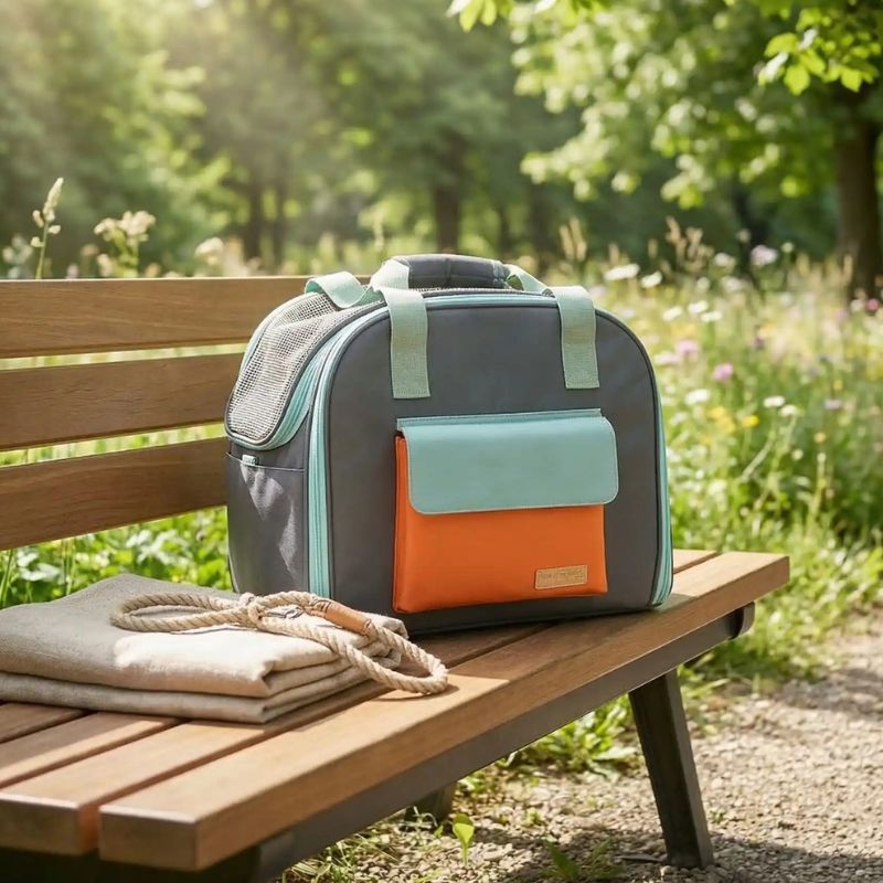 sac a dos pour chien gris orange produit