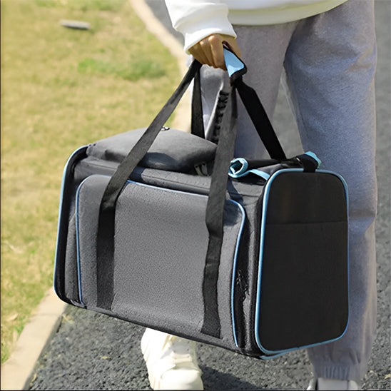 Sac de transport pour chien bleu solide