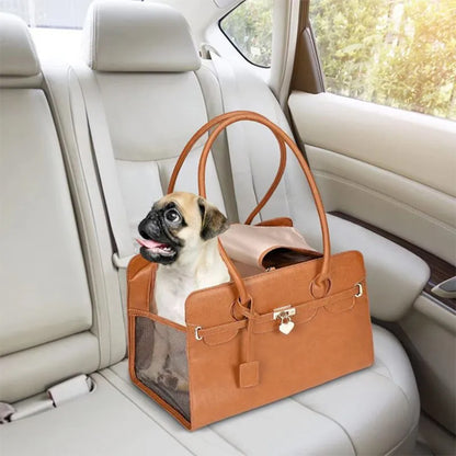 Sac de transport pour chien marron solide