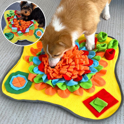 Tapis de fouille chien jaune doux