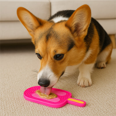 Tapis de lechage chien glace