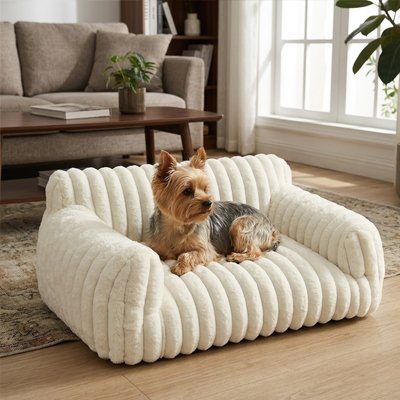 Canapé pour Chien blanc doux