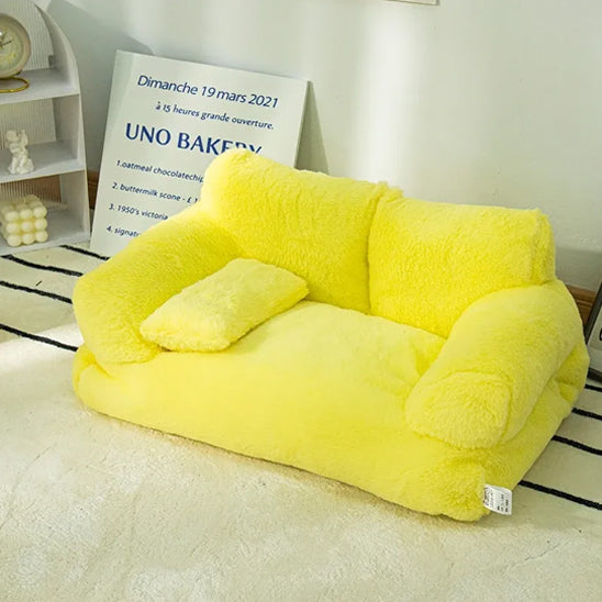 canape pour chien jaune