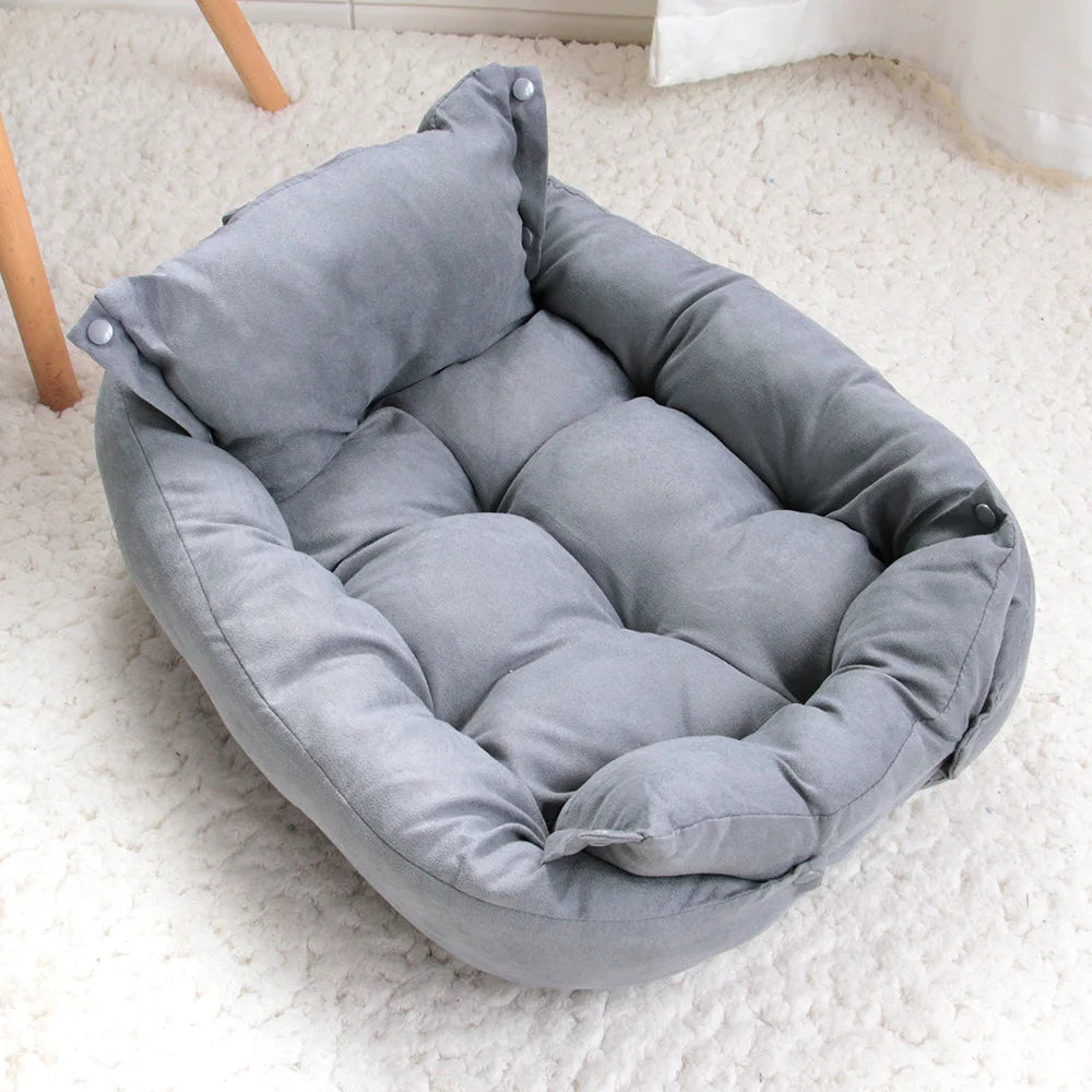 coussin chien gris