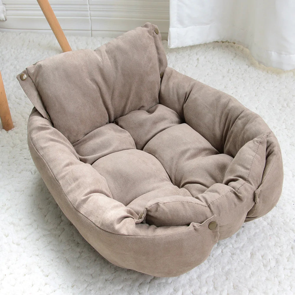 coussin chien marron confortable