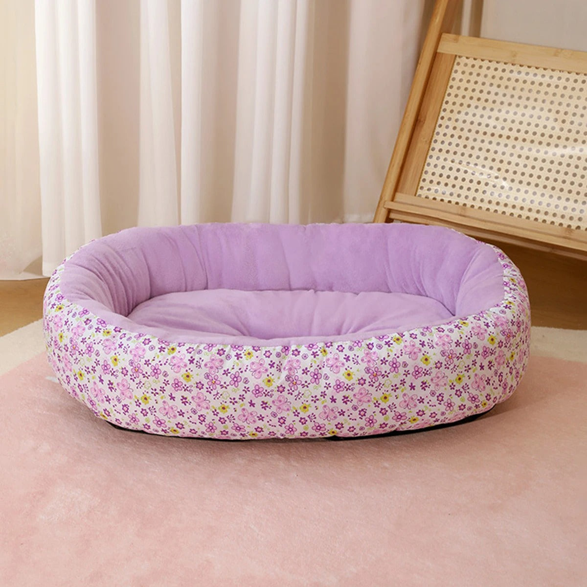 coussin chien violet