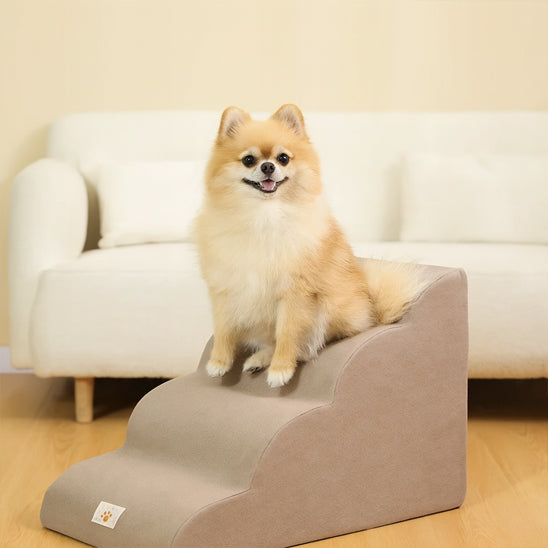 escalier pour chien grand marron