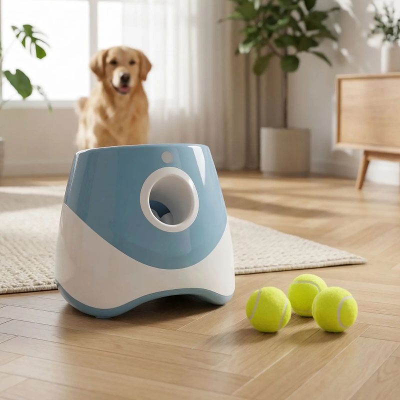 lanceur de balle pour chien bleu jeu