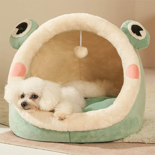 lit pour chien vert confortable douillet