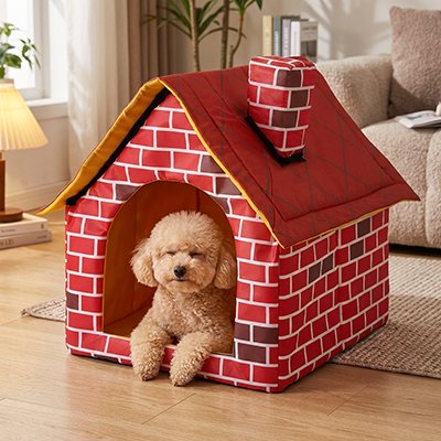 Maison pour chien rouge design