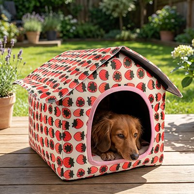 Maison pour chien rouge solide