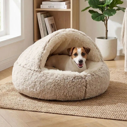 panier chien grotte marron