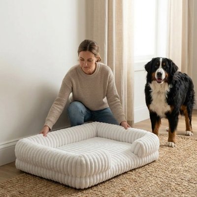 Panier pour Chien blanc doux
