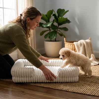 Panier pour Chien blanc
