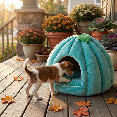 panier pour chien doux bleu